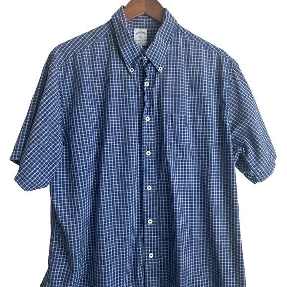 Brooks Brothers Mens Shirt XL Slim Fit Checked Button Up Preppy Office Travel - Picture 7 of 12